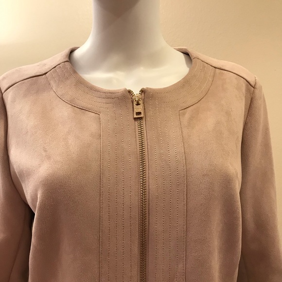 Marc New York Faux Suede Jacket Blush Taupe - Picture 4 of 14